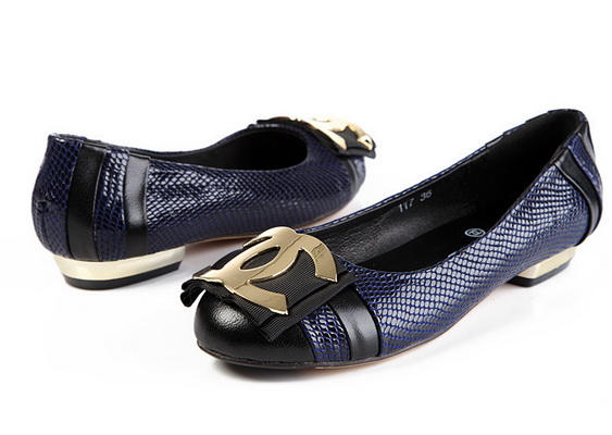 CHANEL Shallow mouth flat shoes Women--094